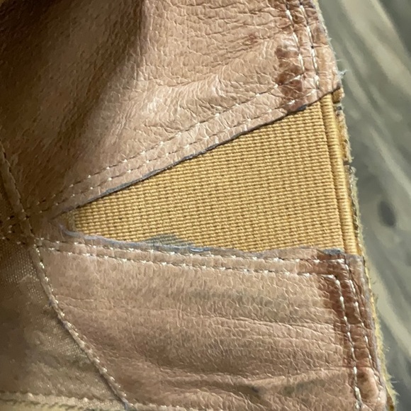 Fossil Caroline Distressed Brown Leather Boot Wedge - Size 9 - Picture 9 of 9